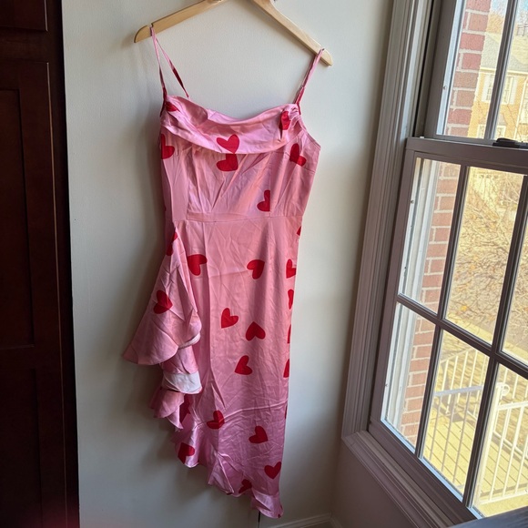 Retro Stage Dresses & Skirts - Pink Heart Midi Dress